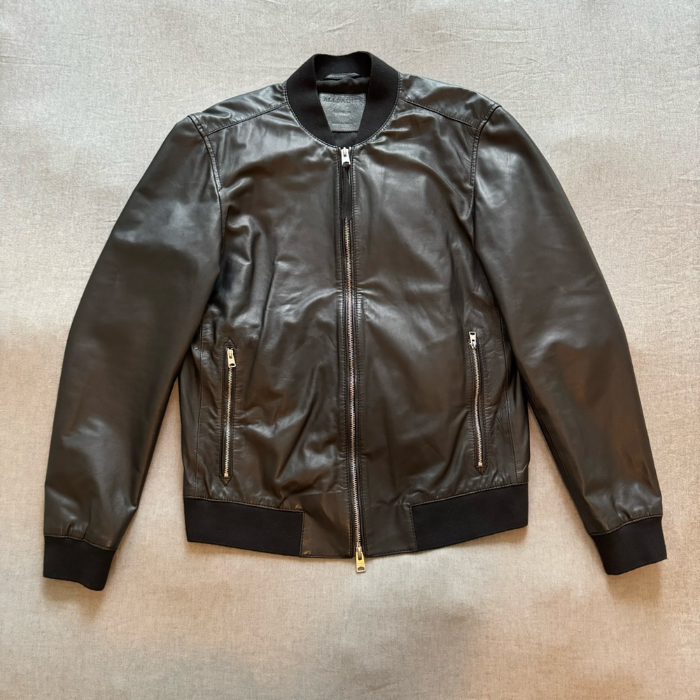 All Saints Men’s Leather Bomber Jacket